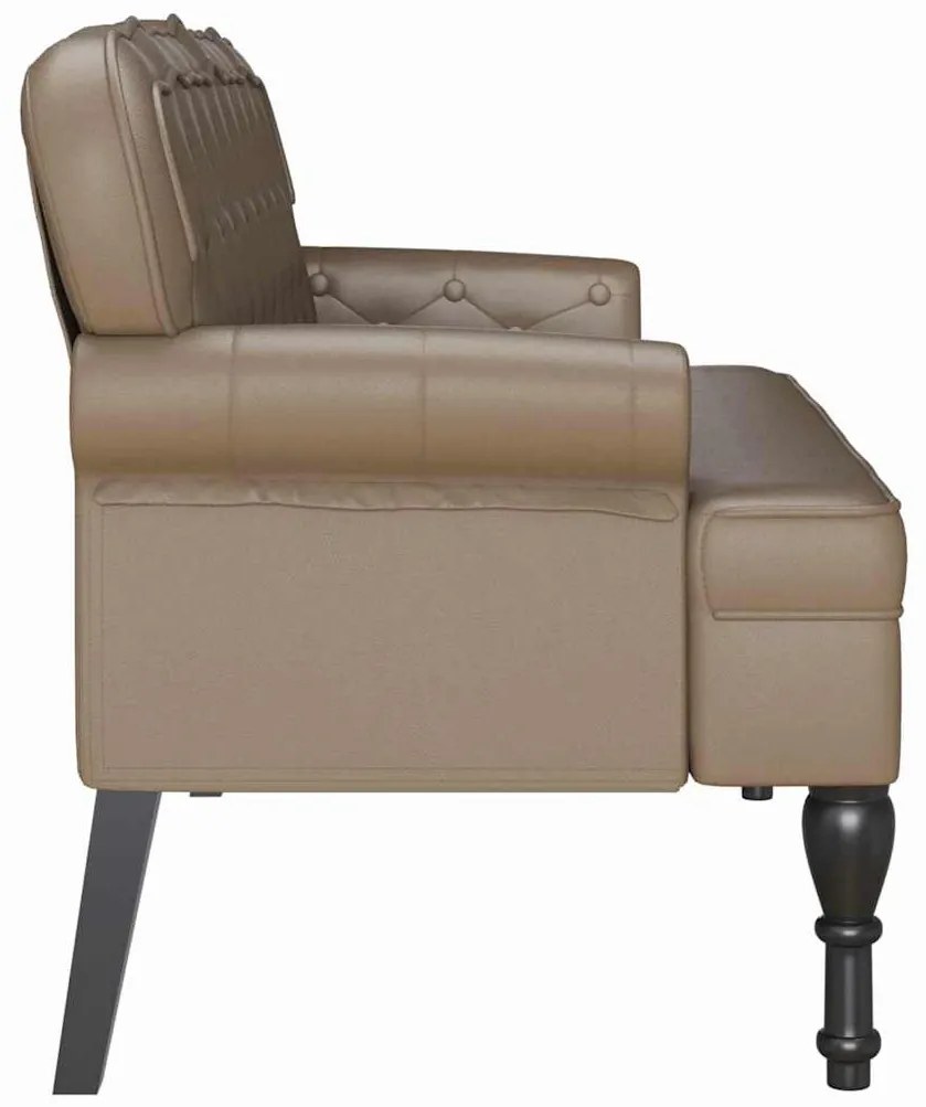 vidaXL Chesterfield Pad Cappuccino 119.5 x 64.5 x 75 cm Műbőr
