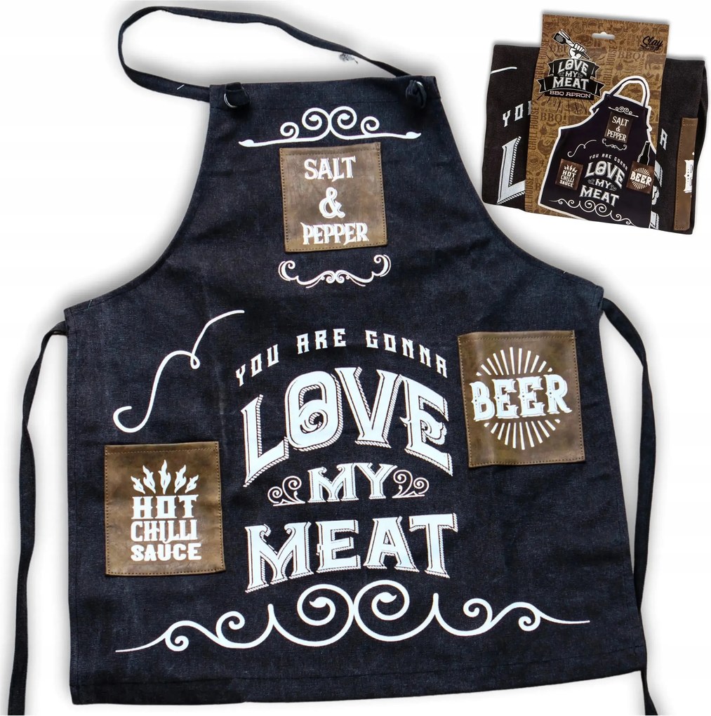 Szakács Kötény Love My Meat Tökéletes Ajándék Apának Vagy Férjnek