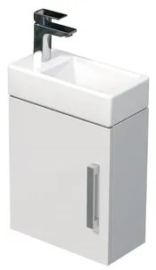 SAT Cube Way Fürdőszobaszekrény mosdóval 40x47,5x20 cm fehér fényes CUBE320401DBL