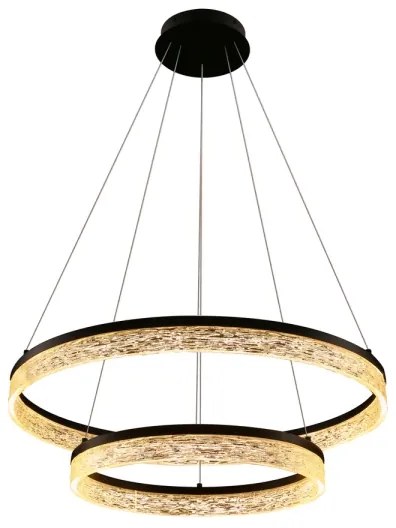 LED csillár kábelen FROZI LED/38W/230V átm. 60 cm fekete