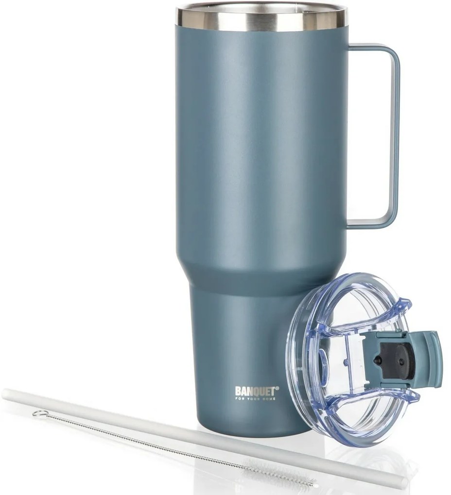 Banquet Twain rozsdamentes acél termokanna fülével 1200 ml, sötét szürke