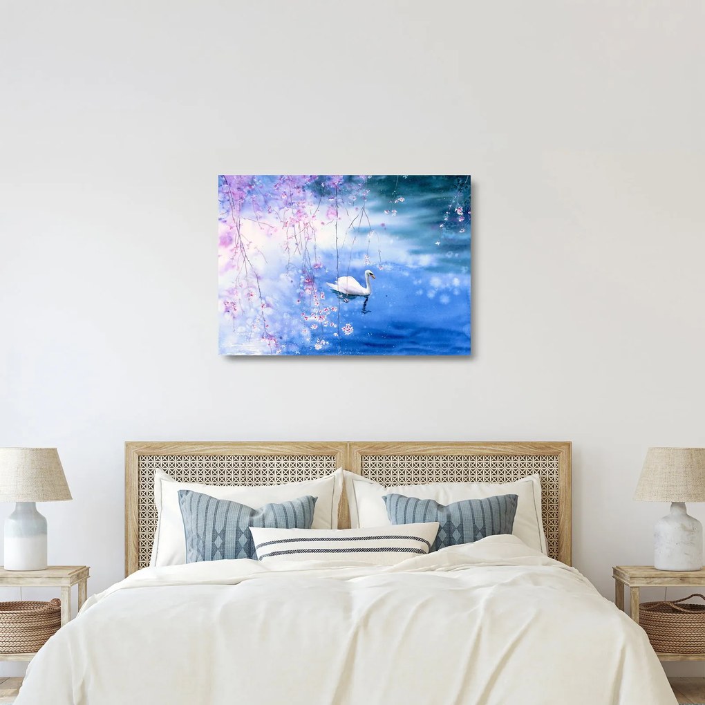 Kép - Varázslatos tó (üvegen) (70x50 cm)