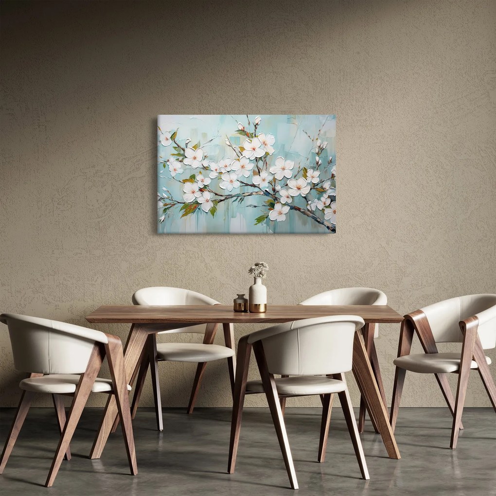 Kép - Festés, virágzó faágak (90x60 cm)