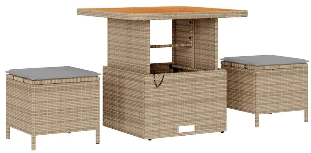 Kerti Kanapé Szett 11 pcs Beige és világosszürke