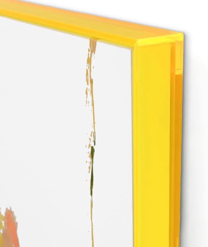 Kép kézzel festett részletekkel 102x102 cm Confidential Yellow – Malerifabrikken