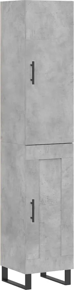 vidaXL betonszürke szerelt fa magasszekrény 34,5x34x180 cm
