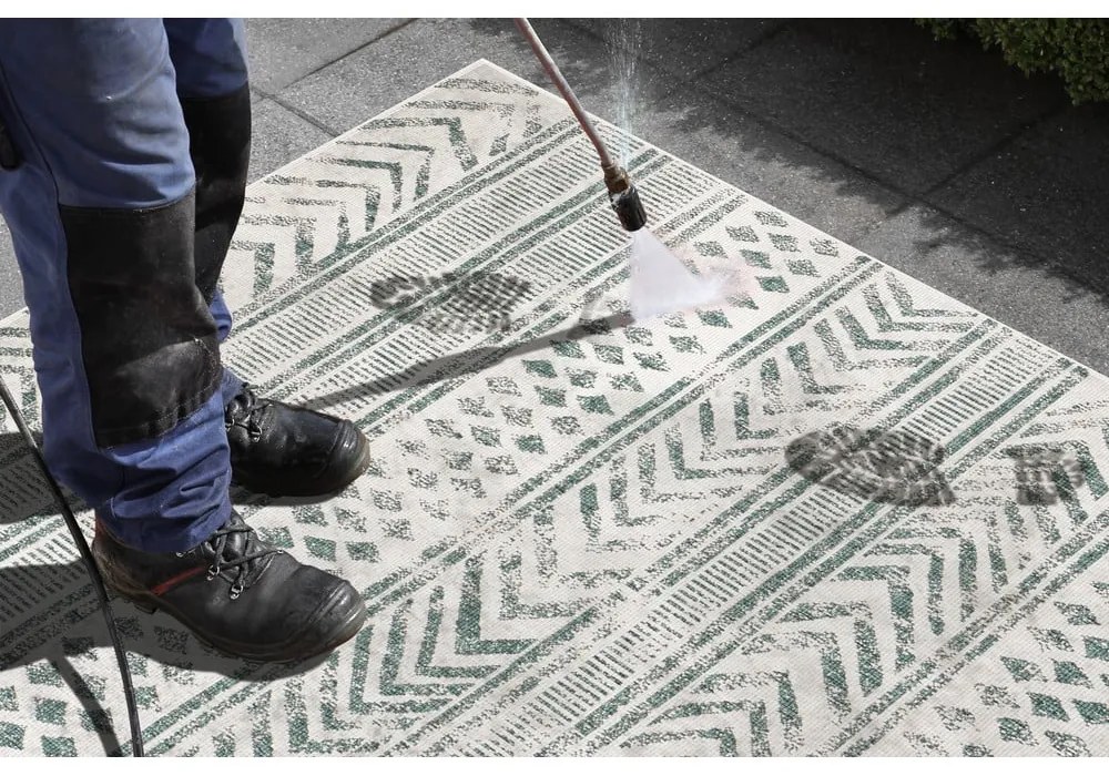 Biri zöld-krémszínű kültéri szőnyeg, 80 x 350 cm - NORTHRUGS