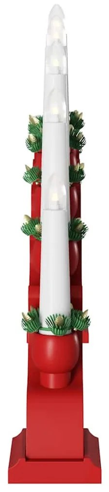 Karácsonyi gyertyatartó ív 10 LED gyertyával Piros