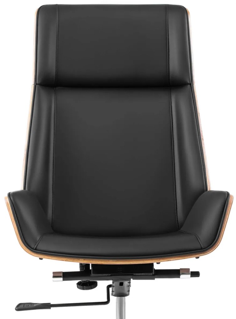 Fekete Eco-bőr Irodai Forgószék WOODY