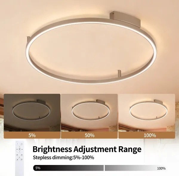 Brilagi - PORTOFINO LED dimmelhető lámpatest, 60W/230V, átmérő 80 cm, bézs + távirányító