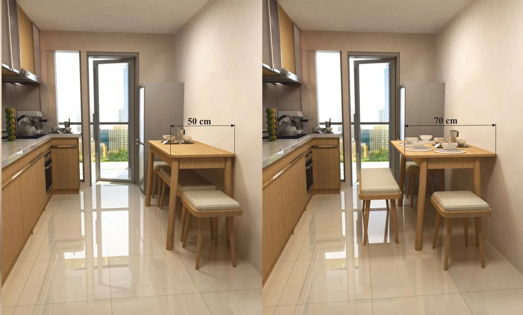 Étkezőgarnitúra(Kihúzható asztal, szék) (6 db) Vina Mini 03 0900 - Tölgy, Stone