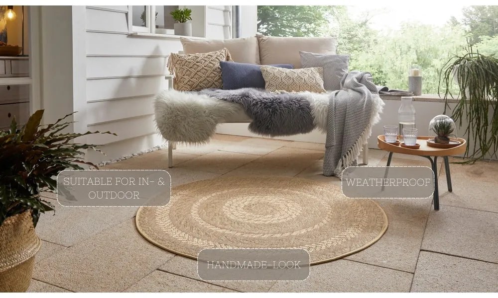 Almendro bézs kültéri szőnyeg, Ø 160 cm - NORTHRUGS