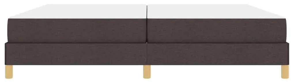 Boxrugós ágy Barna 200 x 200 cm Textil és mérnöki fa
