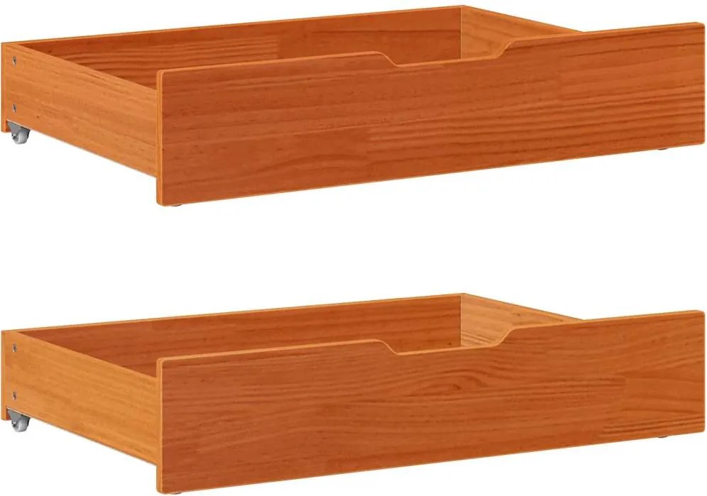 vidaXL 2 db viaszbarna tömör fenyőfa ágy alatti fiók 85 x 55 x 17 cm