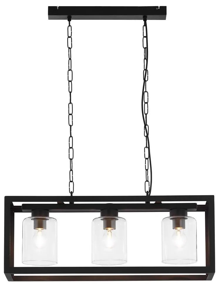 Jupiter 1805 - MC3 - Csillár láncon MACARI 3xE27/60W/230V fekete