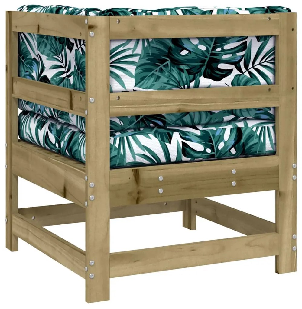 impregnált fenyőfa sarokkanapé párnákkal