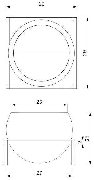 Fali virágtartó 27x29 cm arany színben