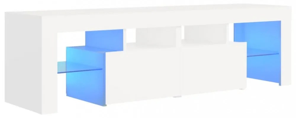 fehér TV-szekrény LED-lámpákkal 140 x 36,5 x 40 cm