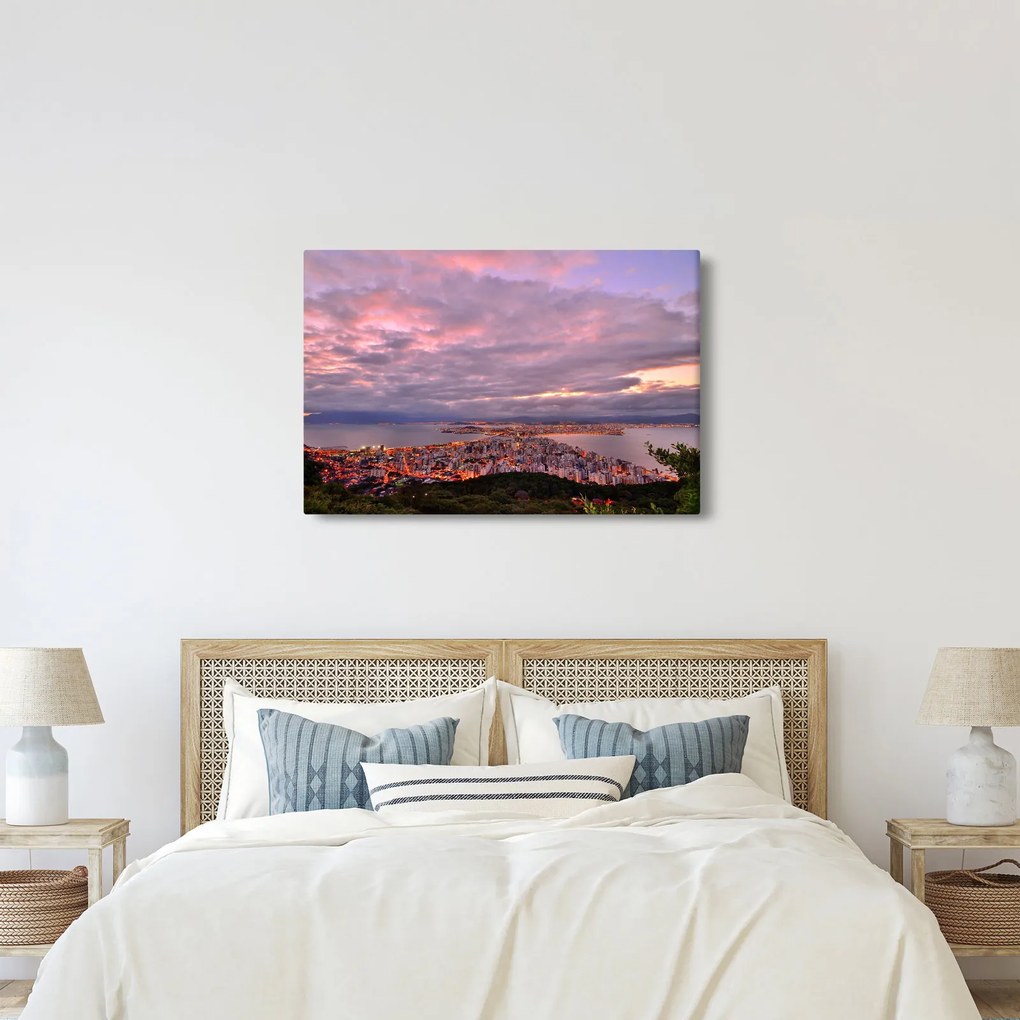 Kép - Alkonyat a város felett (90x60 cm)