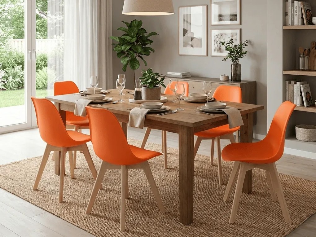 Narancssárga KITO szék bükk lábakkal