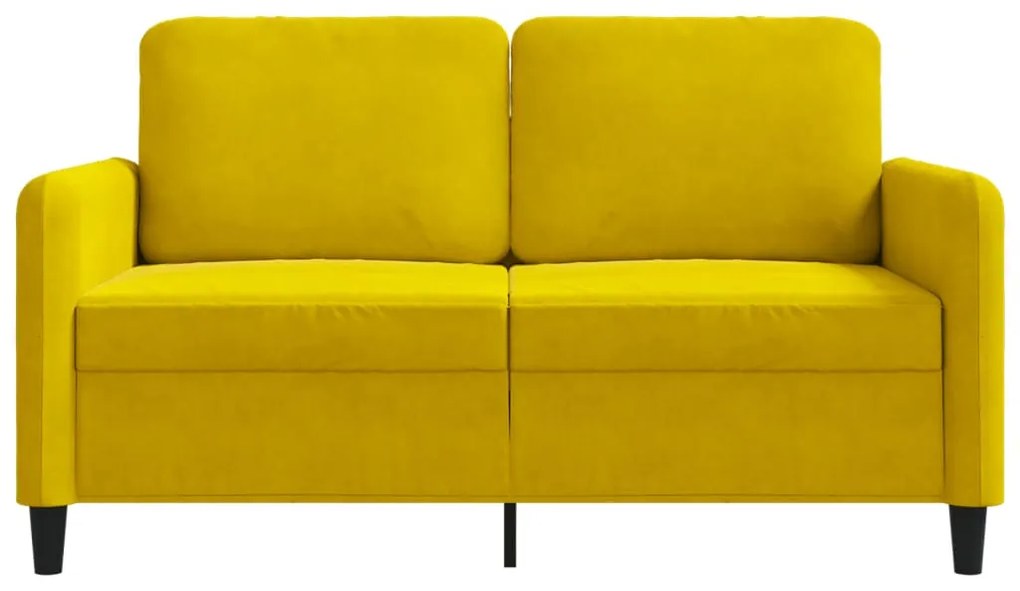 kétszemélyes sárga bársony kanapé 120 cm