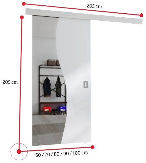 FALENA 60 tolóajtó, 60x205, fekete