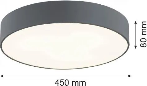 ARGON 1187 DARLING Kerek Mennyezeti Lámpa Szürke E27 IP20
