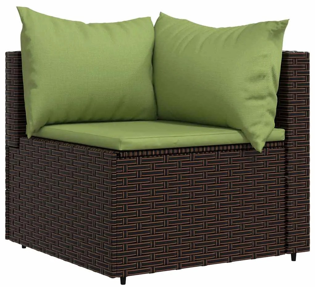 4 részes barna polyrattan kerti ülőgarnitúra párnákkal