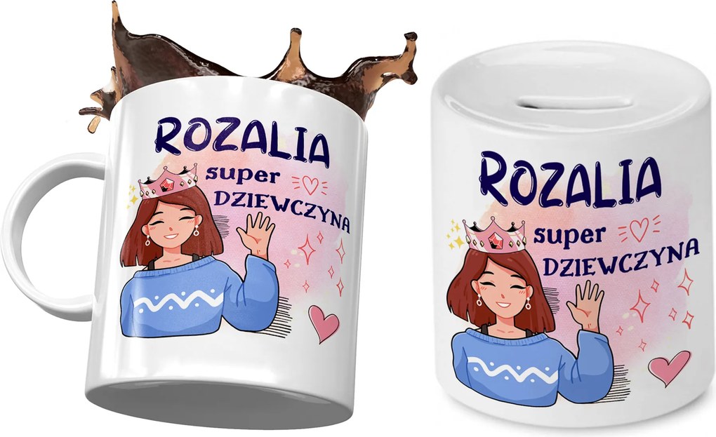 Rozália Bögre Persely Szett Gyerekeknek Nyomtatott Fotóval