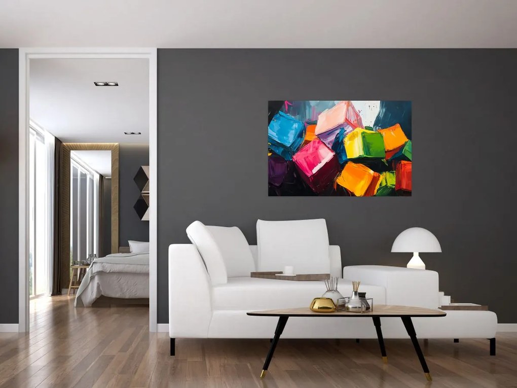 Kép - Színes kockák (90x60 cm)
