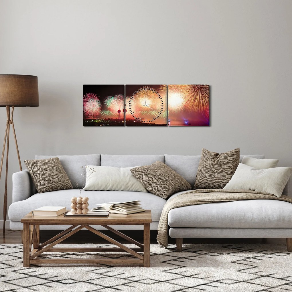 Tűzijáték képe (órával) (90x30 cm)