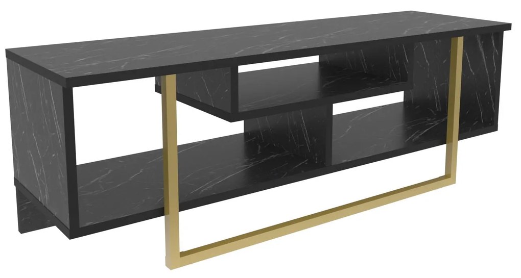 TV szekrény Asal 120 - Black, Gold