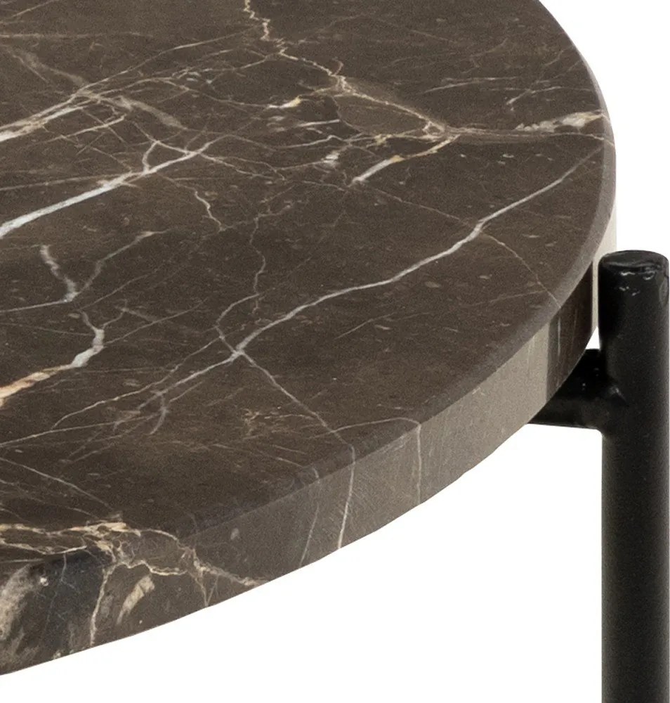 Kerek tárolóasztal márvány asztallappal ø 52 cm Avila – Actona