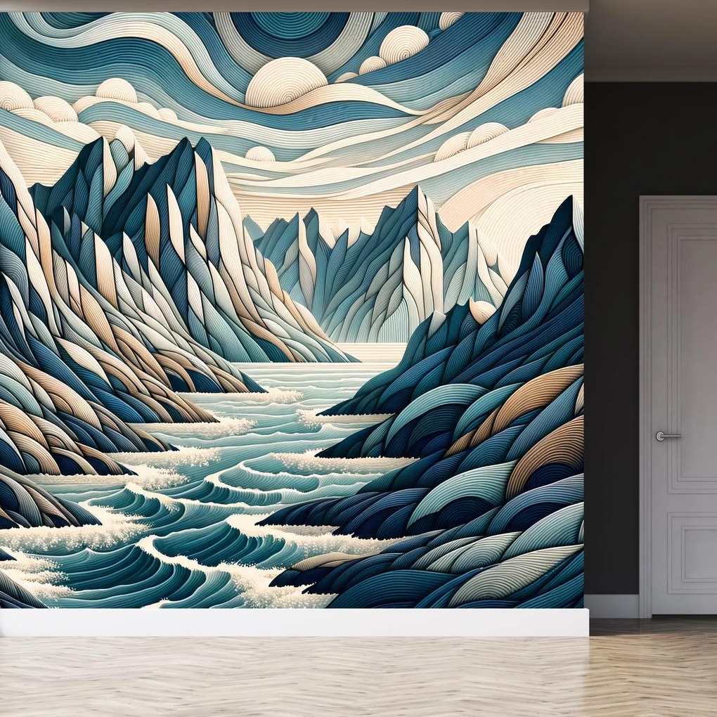 Fotótapéta - Vad folyó hegyek között (147x102 cm)