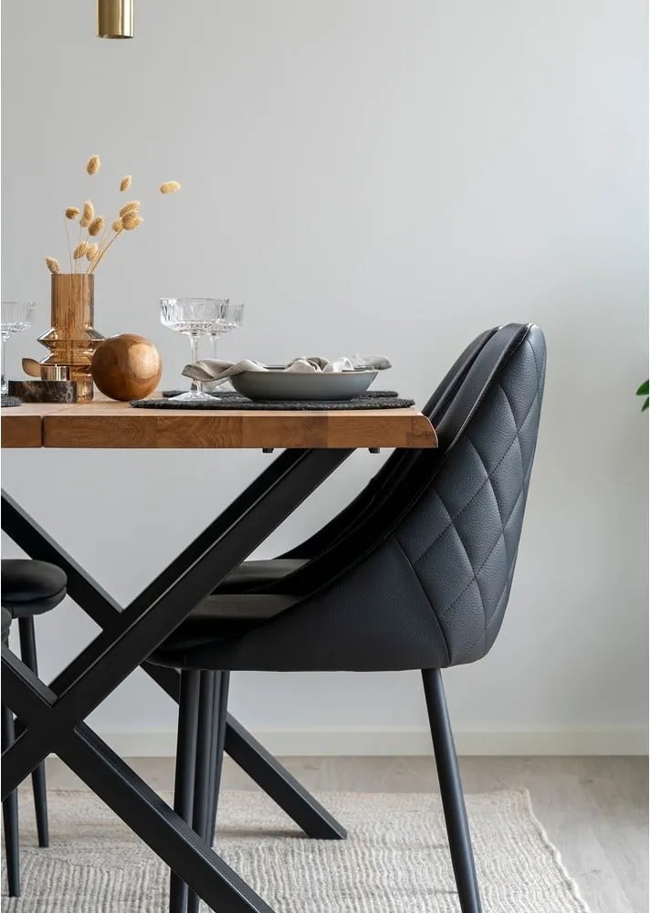 Toulon étkezőasztal tömör tölgyfa asztallappal, 140 x 95 cm - House Nordic