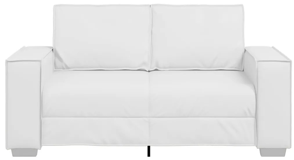 2 Személyes Kanapé Fehér 120 cm Műbőr