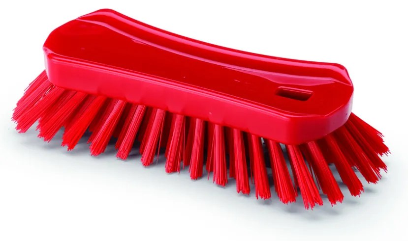 Igeax élelmiszeripari ergonómikus kézi súroló kefe piros 0,75mm kemény sörtével