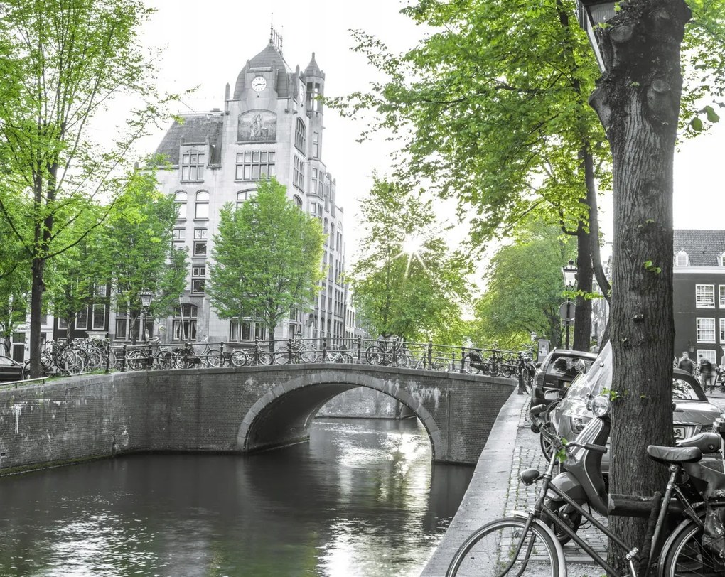 Poszter 76x60,5cm Csatorna Amszterdam városon keresztül 9, Assaf Frank