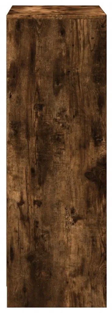 füstös tölgy szerelt fa tálalószekrény LED-del 72x34x100 cm