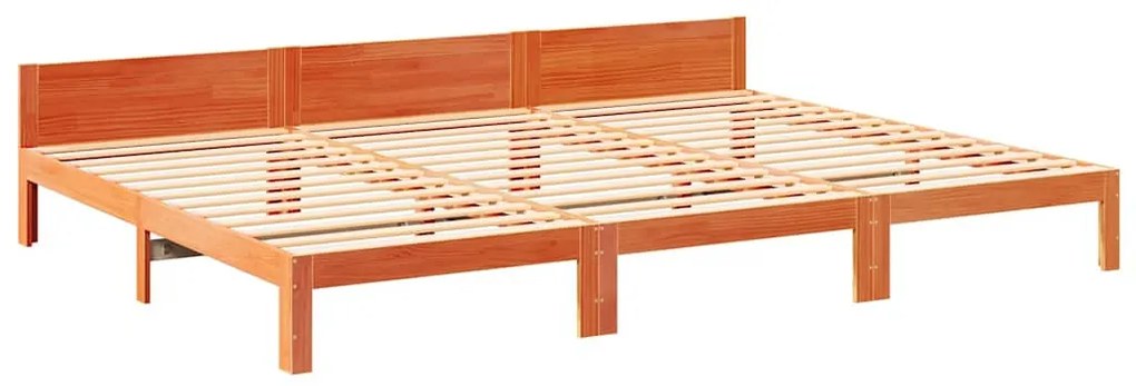 családi ágykeret matrac nélkül viaszbarna 270x200 cm