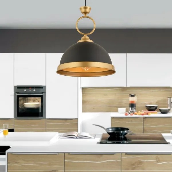 Kábeles csillár MONZA 1xE27/40W/230V Ø 30 cm fekete/bronz