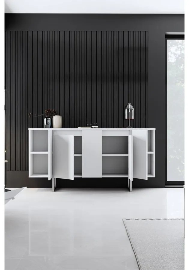 Konzolasztal Luxe - White, Silver
