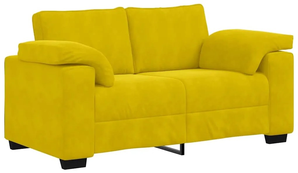 sárga bársony loveseat kanapé 120 cm