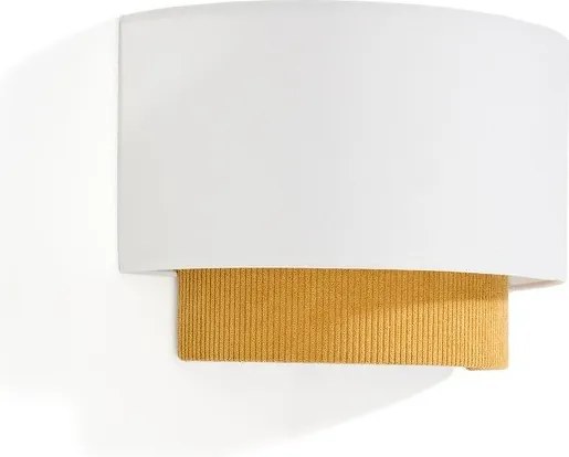 Mustársárga-fehér gyerek lámpa textil búrával Bianella – Kave Home