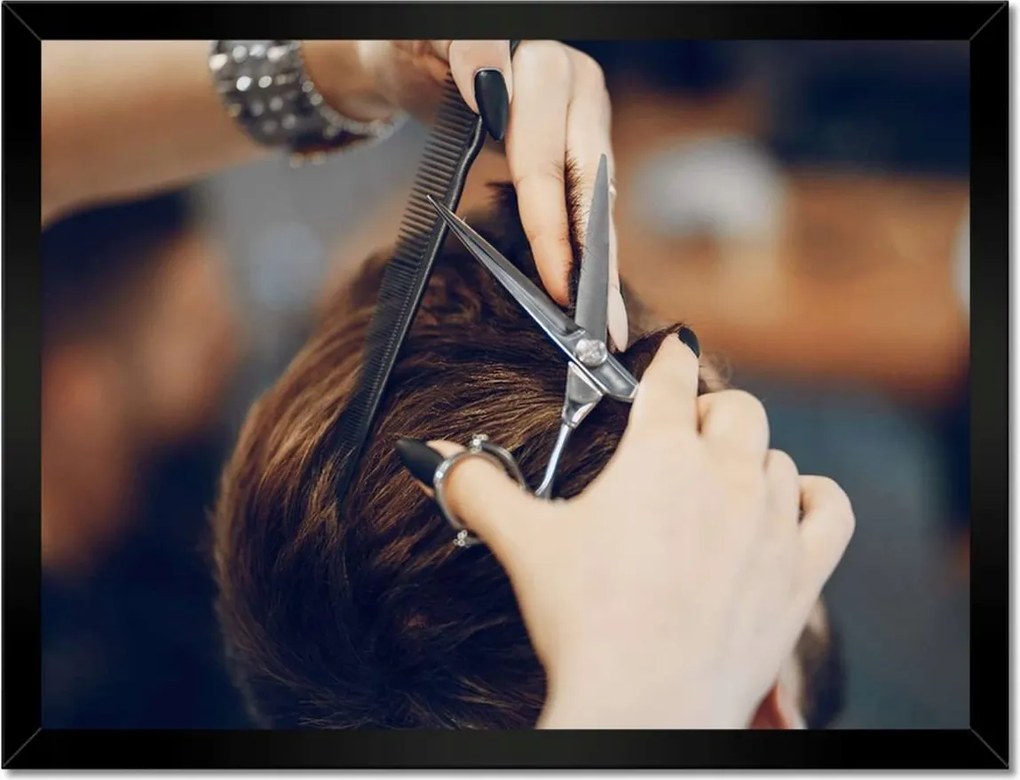 Plakátok keretben 40x30 Fodrászfelszerelés