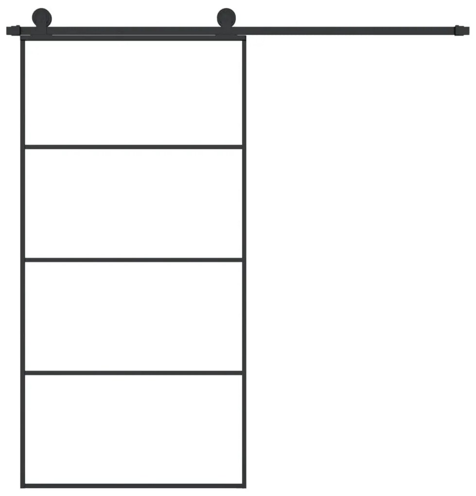 ESG üveg-alumínium tolóajtó fémszerelvény-szettel 102,5x205 cm