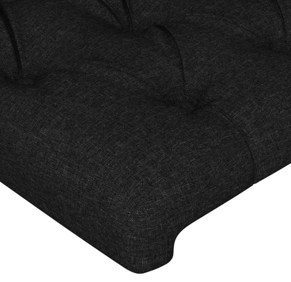 fekete szövet LED-es fejtámla 180x7x78/88 cm