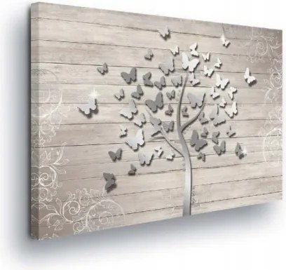 Vászonkép 60x40 Könnyűség pillangók fa természet tavasz harmónia nyugalom művészet