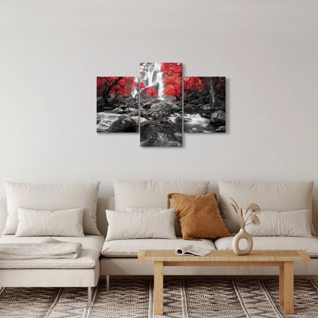 Kép - Vízesések az őszi tájban (90x60 cm)