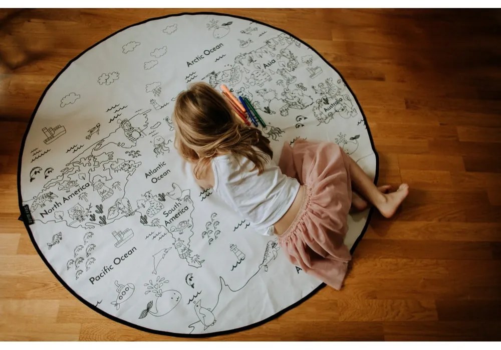Colouring World színezhető szőnyeg és filctoll szett, ø 130 cm - Butter Kings